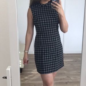 H&M windowpane plaid black and white dress